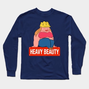 Heavy Beauty Plus size woman sitting posing Long Sleeve T-Shirt